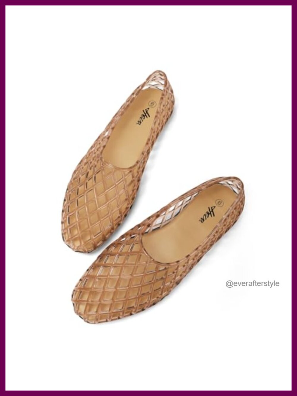HEVA Jelly Mesh Flats Slip-On PVC Lightweight Women's Beach Sandals